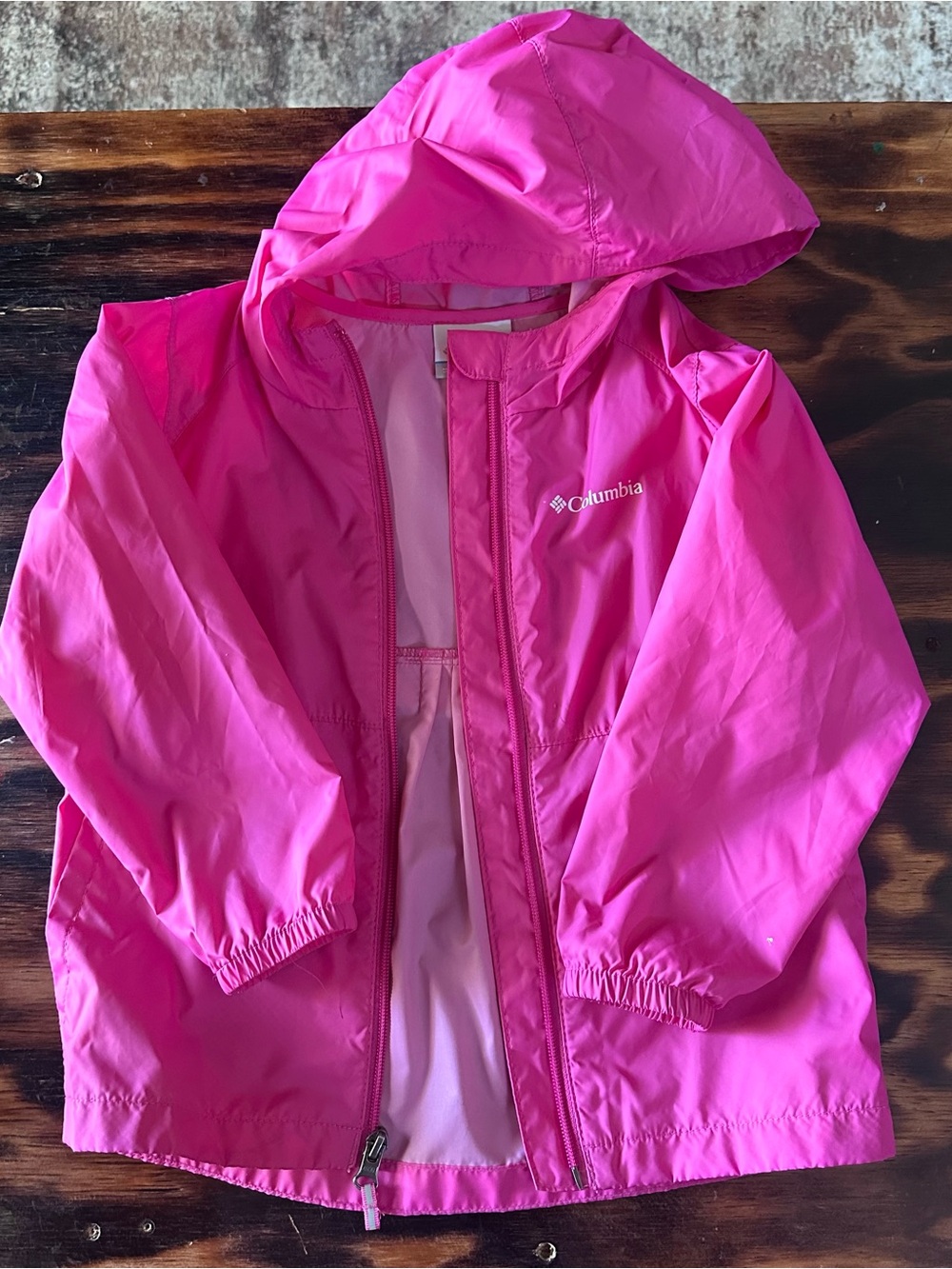 Columbia Bright Pink Girls' Hooded Raincoat